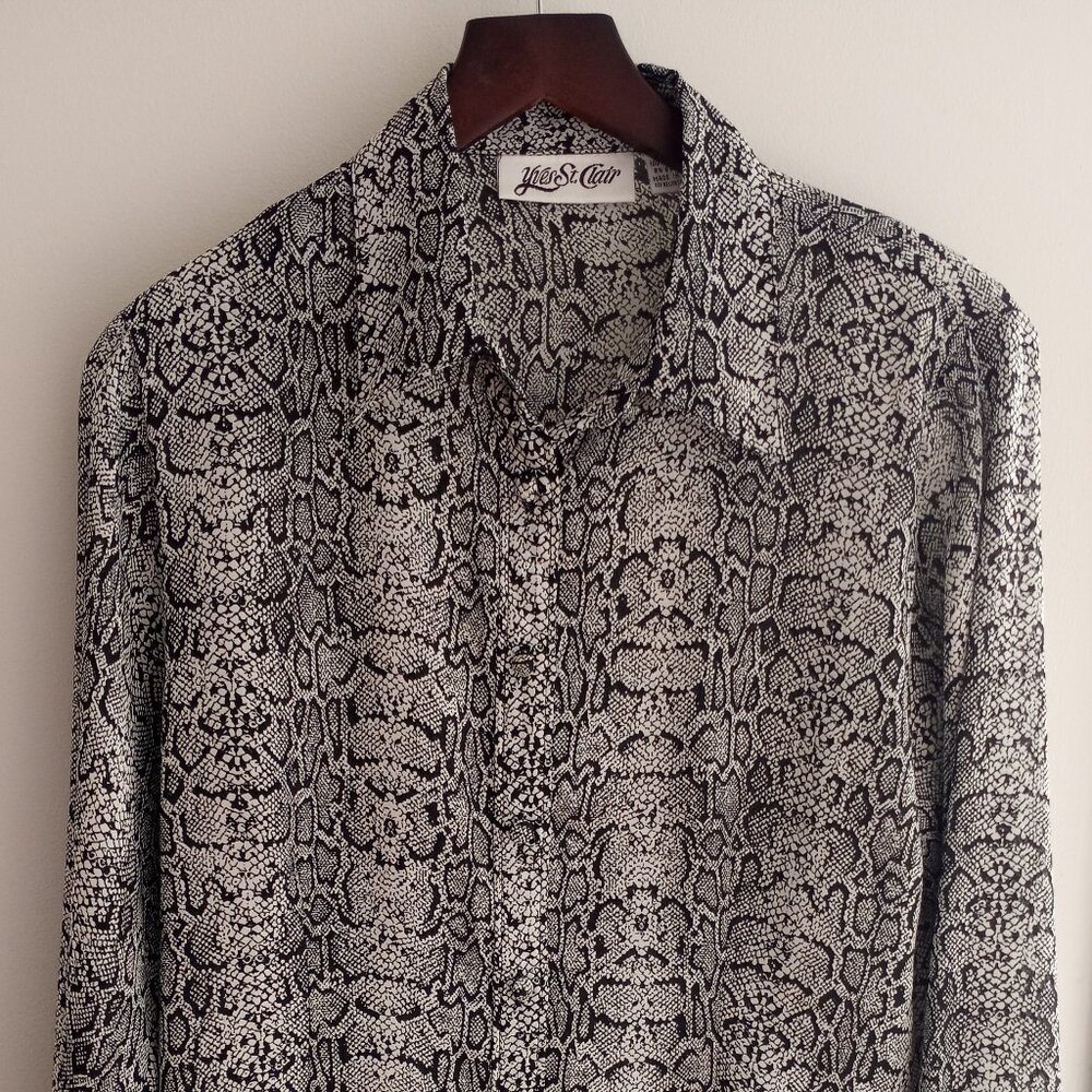 'Yves St. Clair' Snakeskin design Blouse Size 12